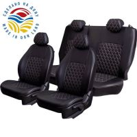 Чехлы Экокожа Турин Ромб на Skoda Yeti 2009-2018 г.в.